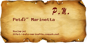 Pető Marinetta névjegykártya
